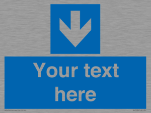 Custom Mandatory directional sign, blue arrow down